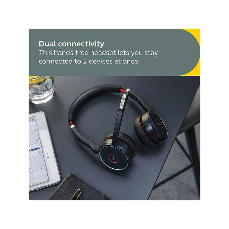 Jabra Evolve 75 UC Wireless Bluetooth Headset - Black w/ Charging