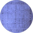 thumbnail image 1 of Ahgly Company Indoor Round Oriental Blue Industrial Area Rugs, 3' Round, 1 of 4