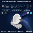thumbnail image 7 of LUXRITE 4 Inch LED Recessed Light J-Box 5CCT 12/16/20W TRIAC Dimmable 1200/1600/2000LM Wet Rated, 7 of 7