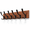 Brown- X Cross-1, variant on Allwhite 1 Scandi-style Wooden Carved-block 6-hook Wall Mount Coat Rack