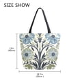 thumbnail image 5 of FORMRS Womens Canvas Tote Bag with Zipper Inner Pocket Shoulder Handbag, Blue Floral Pattern, 5 of 7
