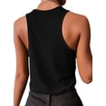thumbnail image 3 of SLADYGLO Women Scoop Neck Front Snap Fastener Sleeveless Ribbed Tank Top, 3 of 3
