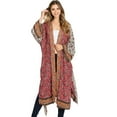 thumbnail image 5 of Love Stitch Women's Bohemian Floral Kimono Layering Robe Cardigan (S, Red), 5 of 5