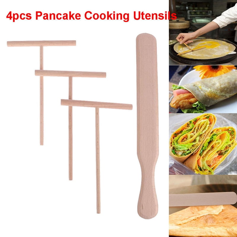 Details about   4pcs Pancake Utensils Wooden Crepe Spreader Tortilla Rake Batter Spreading T  N 