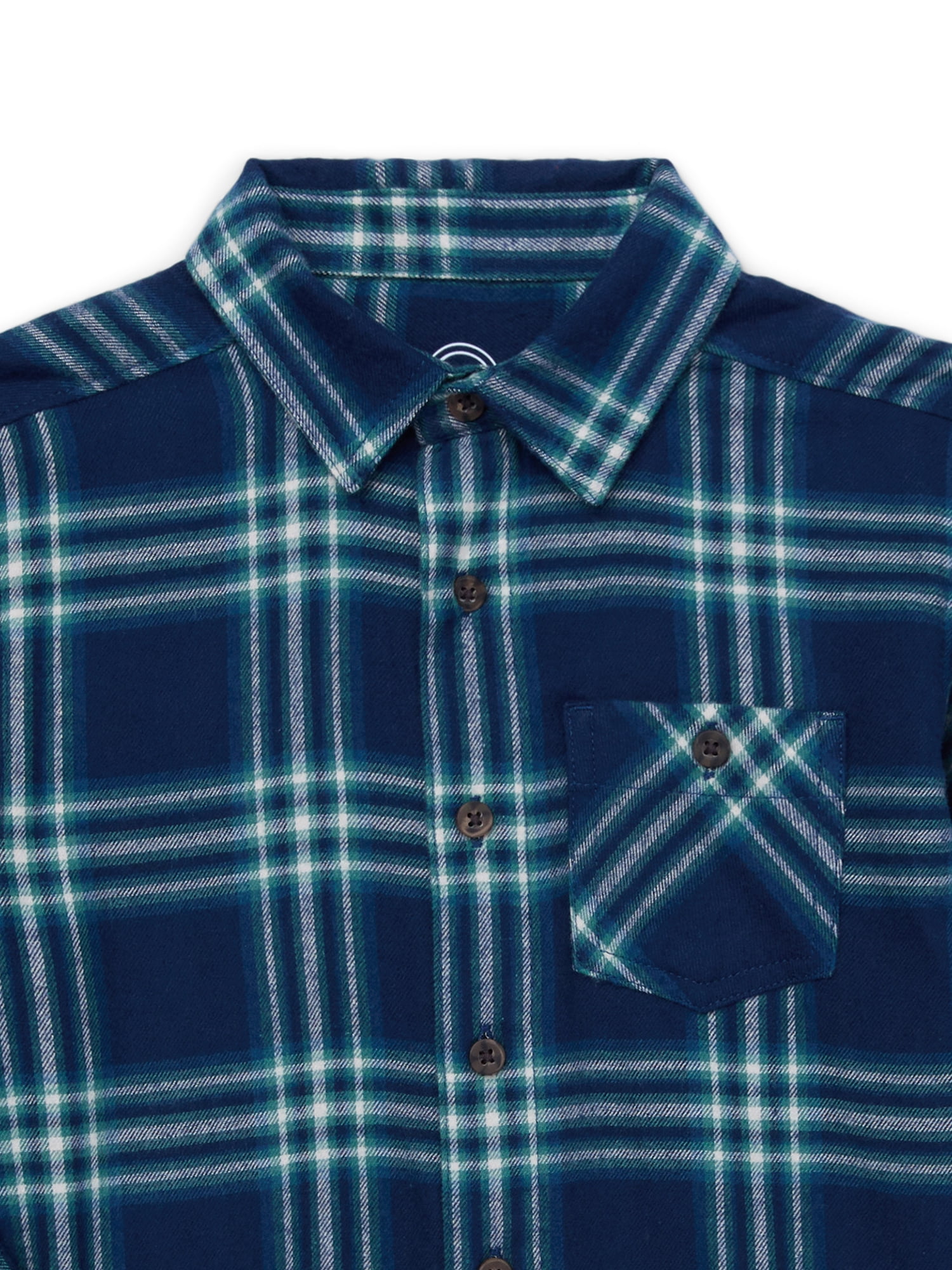 Wonder Nation Boys Long Sleeve Flannel Shirt, Sizes 4-18 & Husky