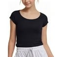 thumbnail image 2 of Crop Tops for Girls Short Sleeve Shirt Girls Summer Tops Square Neck Slim Fit Tops Basic Tee, 2 of 5