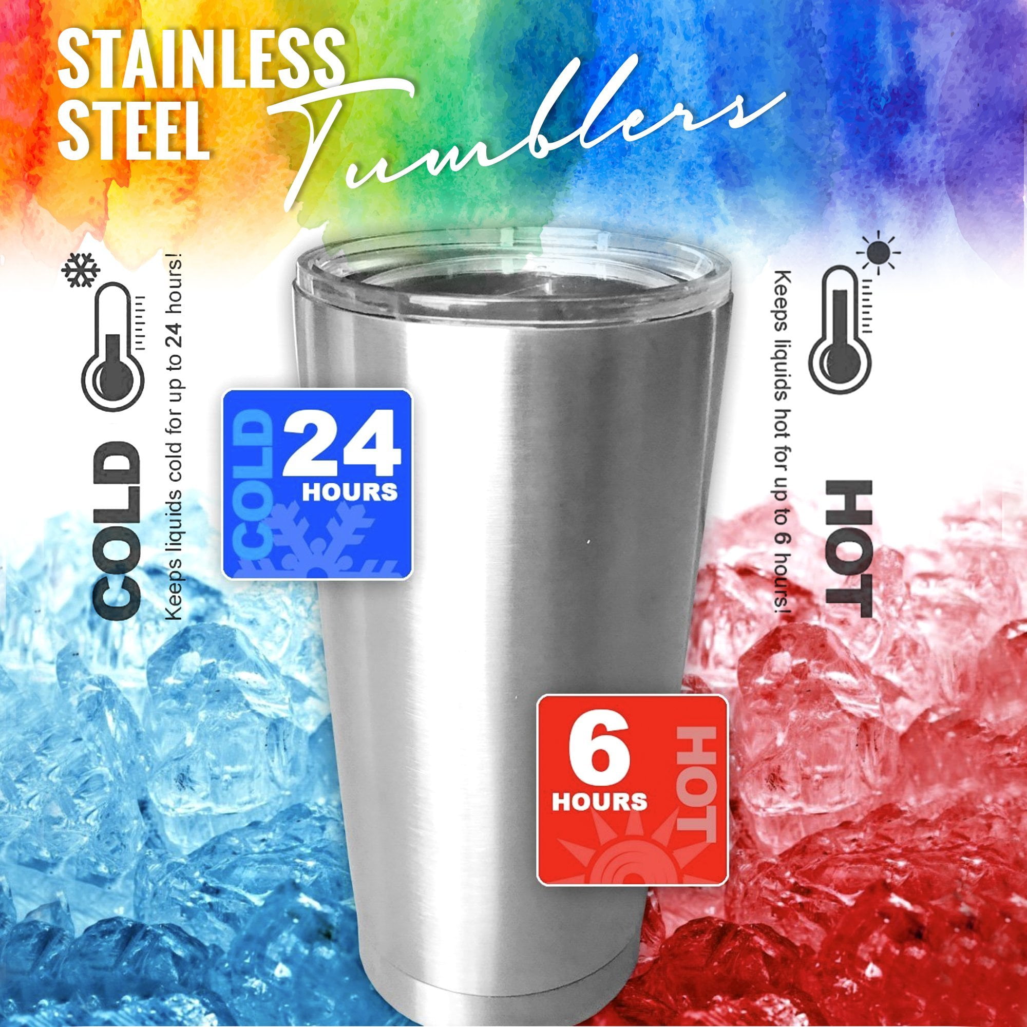 Sieral 25 Pieces 20oz Tumbler Bulk Stainless Steel Cups Double Wall Vacuum  Insulated Travel Mug Bulk…See more Sieral 25 Pieces 20oz Tumbler Bulk