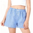 thumbnail image 5 of Mifsaly Girls Plaid Casual Shorts Toddler Kids Comfort Elastic High Waisted Lounge Shorts Soft Breathable Summer Vacation Clothes with Pockets, 5 of 6