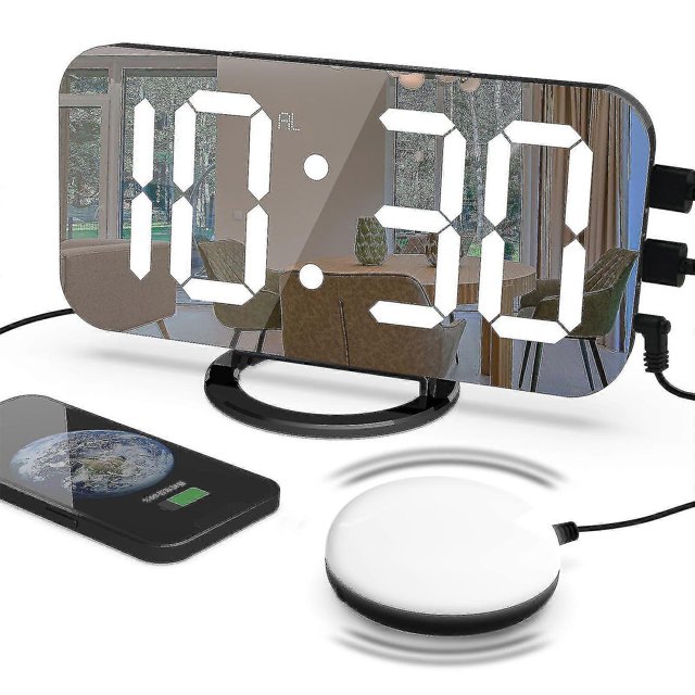 Loud Alarm Clock With Bed Shaker Compatible Heavy Sleeper,dual Vibrating Alarm Clock With Usb Charger Compatible Hearing-impaired Deaf-c GuanGuan