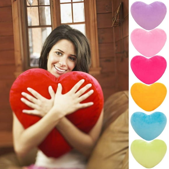 Coussin Cœur en Peluche Rouge Oreiller d'Amour Jouet Coussins Décoratifs pour Enfants Amis Saint-Valentin Ajusté pour Vivre Coussins Décoratifs Cœur 50cm/19.69 Pouces