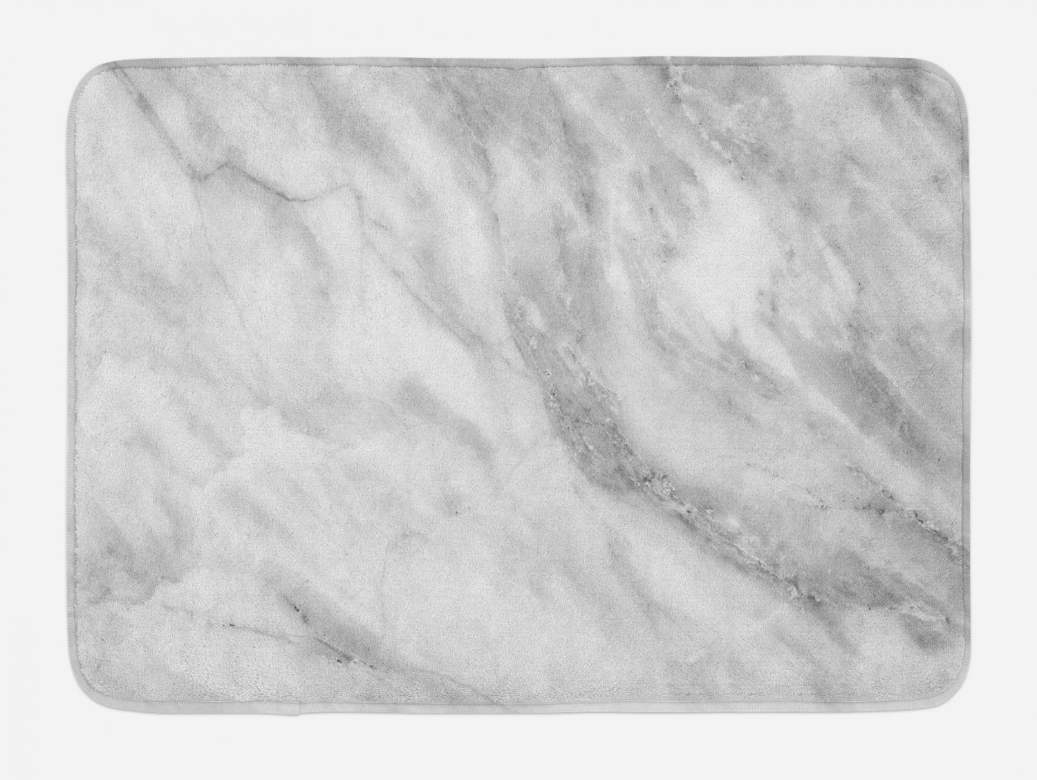 Marble Bath Mat, Marble Surface Textured Hazy Cracks and Veins Shady