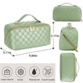 thumbnail image 3 of Bolsa de maquillaje de viaje ALEXTINA de cuero vegano verde impermeable, 3 of 7