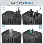 EPICKA Universal Travel Adapter, International Power Plug Adapter with 3 USB-C and 2 USB-A Ports (TA-105C, Black)