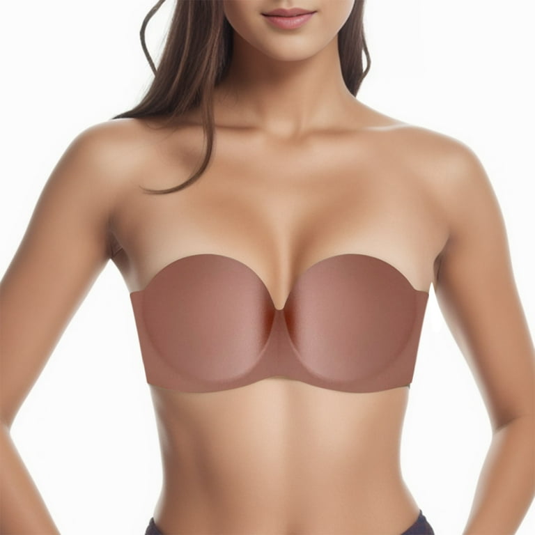 EHQJNJ Strapless Bra Push up Sticky Women's Comfortable and New Strapless  and Strapless Gathering Bra with a Beautiful Back Underwire Bras for Women