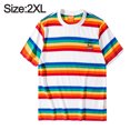 thumbnail image 2 of Camiseta de rayas de arcoíris de colores para mujer, blusa básica de manga corta con cuello redondo y arcoíris, camisa de arcoíris para mujer y hombre, 2 of 5