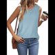 thumbnail image 3 of Camisas Casuales de Verano para Mujer, con Cuello Redondo y Mangas , Color Azul , Talla L, 3 of 7