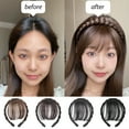 thumbnail image 2 of Natural False Bangs Hair Piece Headband Wispy Bangs Air Bangs for Daily Wear Girls Synthetic HairBand Bangs, 2 of 9