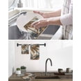 thumbnail image 5 of Navy Blue Brown Palm Tree Hand Towels Set, Waffle Weave Kitchen Towels 4 Pieces, Tropical Leaves Vintage Microfiber Hair Face Bath Tea Towel Absorbent Quick Drying Cleaning Dish Cloths, 15.7"x23.6", 5 of 7