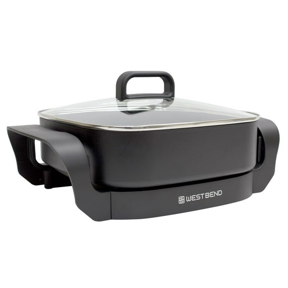 West Bend 12" Family-Sized Electric Skillet with Diamond Shield Scratch-Resistant, Non-Stick Coating, in Black (SKWB12BK43CA), Electric Skillet with Non-Stick Coating