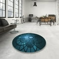 thumbnail image 4 of Ahgly Company Machine Washable Indoor Round Transitional Dark Cyan Green Area Rugs, 8' Round, 4 of 7