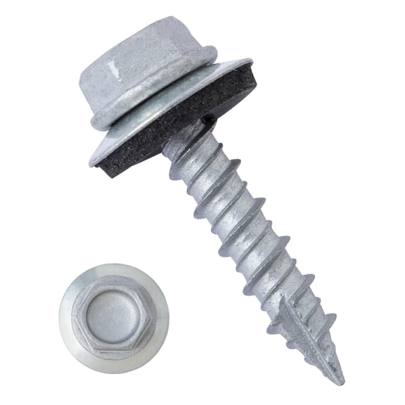 Metal Roofing Screws #10, Rustproof Coating Hex Head Sheet Metal to Wood Siding Screw with Rubber Washer, Sharp Point, Hex Socket Included