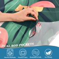 thumbnail image 3 of Yayeee Kitchen Curtains Tier Pair Light Filtering 27"x36" Rod Pocket Short Cafe Window Panel, Flamingo Leaves Pattern, 3 of 7
