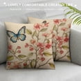 thumbnail image 3 of GOSMITH  Decorative Throw Pillow Covers Spring Flower Bird Butterfly Pillow Cases Cushion Cases Burlap Toss ,Set of for Living Room,Couch and Bed (Butterfly), 3 of 5