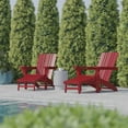 thumbnail image 6 of Flash Furniture Halifax HDPE Adirondack Chair with Cup Holder and Pull Out Ottoman, All-Weather HDPE Indoor/Outdoor Lounge Chair in Red, Set of 2, 6 of 13