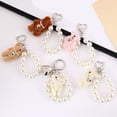 thumbnail image 6 of RUISINERY Fashionable Sturdy Plush Lovely Bear Keychain With Pearls Chain Soft and Stylish Accessory for Bags and Keys Ornament, 6 of 8