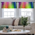 thumbnail image 4 of LALILO Kitchen Curtain Valance Digital Structure Rainbow Rod Pocket Window Curtain 52"x 18" Set of 2, 4 of 5
