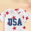 thumbnail image 5 of Kaprioy My First 4th of July Baby Girl Outfit Baby Boy Girl 4th of July Outfit Toddler Fourth of July Clothes Infant USA Shirt and Stars Shorts Set, 5 of 6