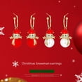 thumbnail image 2 of Colección de pendientes navideños Muñeco de nieve Copo de nieve Cabeza de ciervo Calcetines navideños Pendientes con muletas Regalo de Navidad de Año Nuevo, 2 of 6