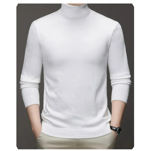 Pull Homme Chaud et Confortable à Manches Longues Col Roulé Vêtements Homme