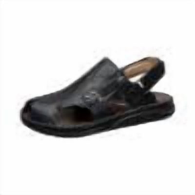 Domuza Men's Non-Slip Closed Toe Soft Sole Arch Support Hollow Breathable Sandals,Summer Leather Hiking Adjustable Beach Sandals, for Travel, Beach, Shopping, Leisure, Etc Black 10 (EU-45)