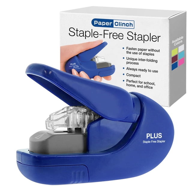 Perforadora sin grapas PLUS Paper Clinch Compact azul
