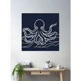thumbnail image 2 of Octopus In The Sea Poster Wall Art, Modern Wall Decor For Living Room Bedroom, 17x17 UNFRAMED, 2 of 3