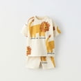 thumbnail image 2 of Traje de manga corta para bebé, Camiseta con estampado completo y pantalones cortos, Tops informales de cuello redondo, pantalones cortos de dos piezas para niños pequeños, chándales de nuevo estilo, 2 of 4