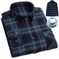 thumbnail image 5 of XDZJLR Men Shirts Long Sleeved Pure Wool Plaid Plus Size Fashion Tops, 5 of 5