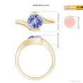 thumbnail image 4 of ANGARA Natural Semi Bezel-Set Solitaire Round 1.8 ct Tanzanite Bypass Ring in 14K Yellow Gold for Women (Size-8mm) | December Birthstone, Anniversary, Jewelry Gift for Women | Natural Tanzanite Ring, 4 of 9