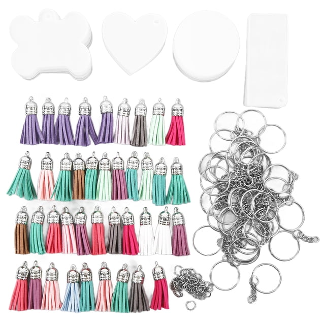 Juego De Llaveros De Bricolaje, Llaveros En Blanco Práctico Multifuncional Múltiples Colores Apariencia Exquisita Para Llaveros De Bricolaje Para Regalos De Bricolaje ANGGREK Otros