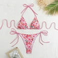 thumbnail image 2 of Womens Swimsuits Printed Triangle Stylish Adjustable Lace Up Bikinis White Bathing Suits for Women L, 2 of 3