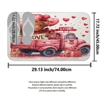 YIKA Valentine's Day Decor Party Supplies Heart Shower Curtain Floor Mat Four Piece Set Home Bathroom Dry Wet Separation Partition Shower Curtain Waterproof Shower Curtain Valentines Day Gifts