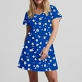 thumbnail image 6 of Hvot&aat Womens Summer Dress Floral Print Casual Short Sleeve Dress with Pockets A-Line Swing Dress for Beach or Daily Wear, 6 of 7