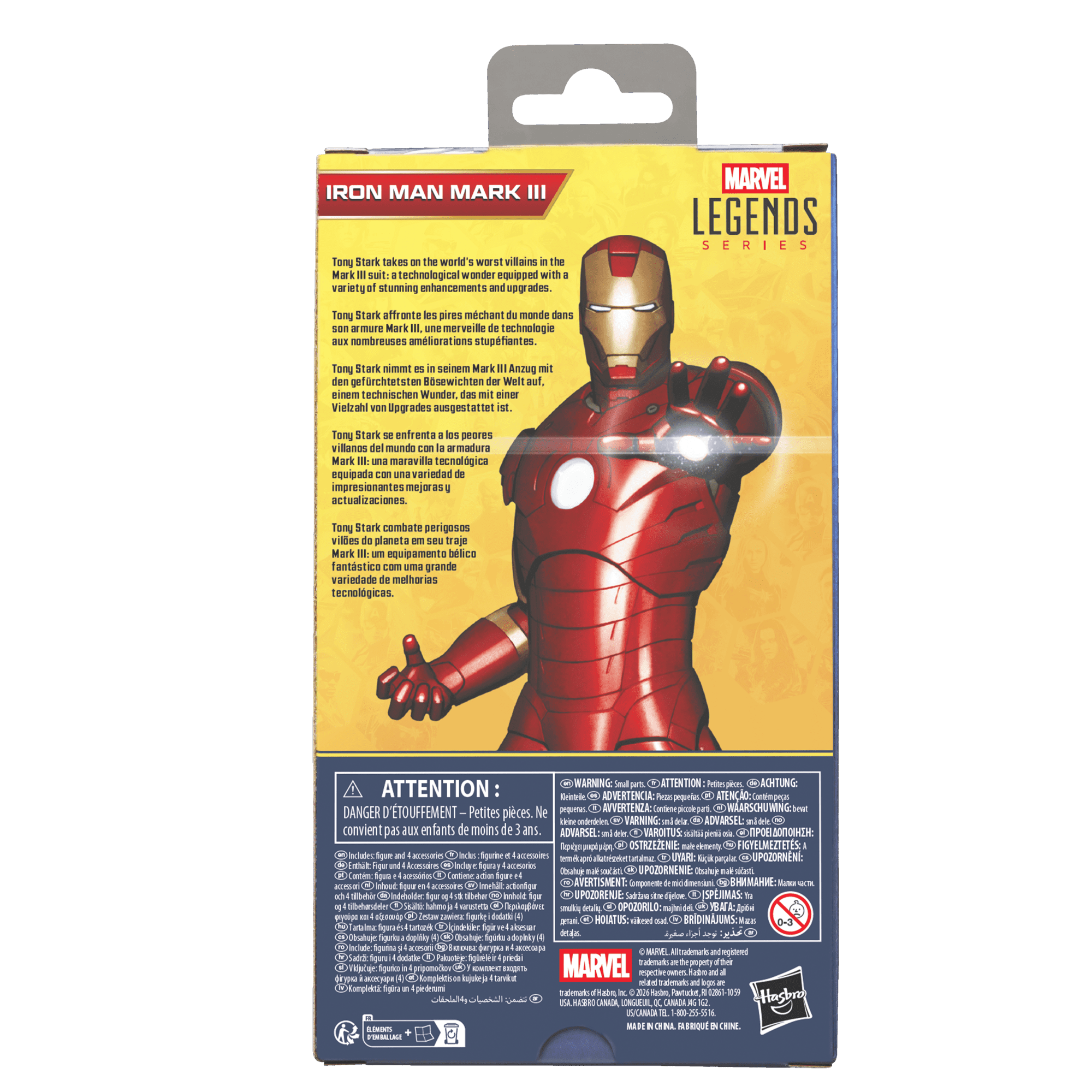 Marvel Legends Series Iron Man Mark III, 6" Action Figure, Birthday Gifts, Ages 4+