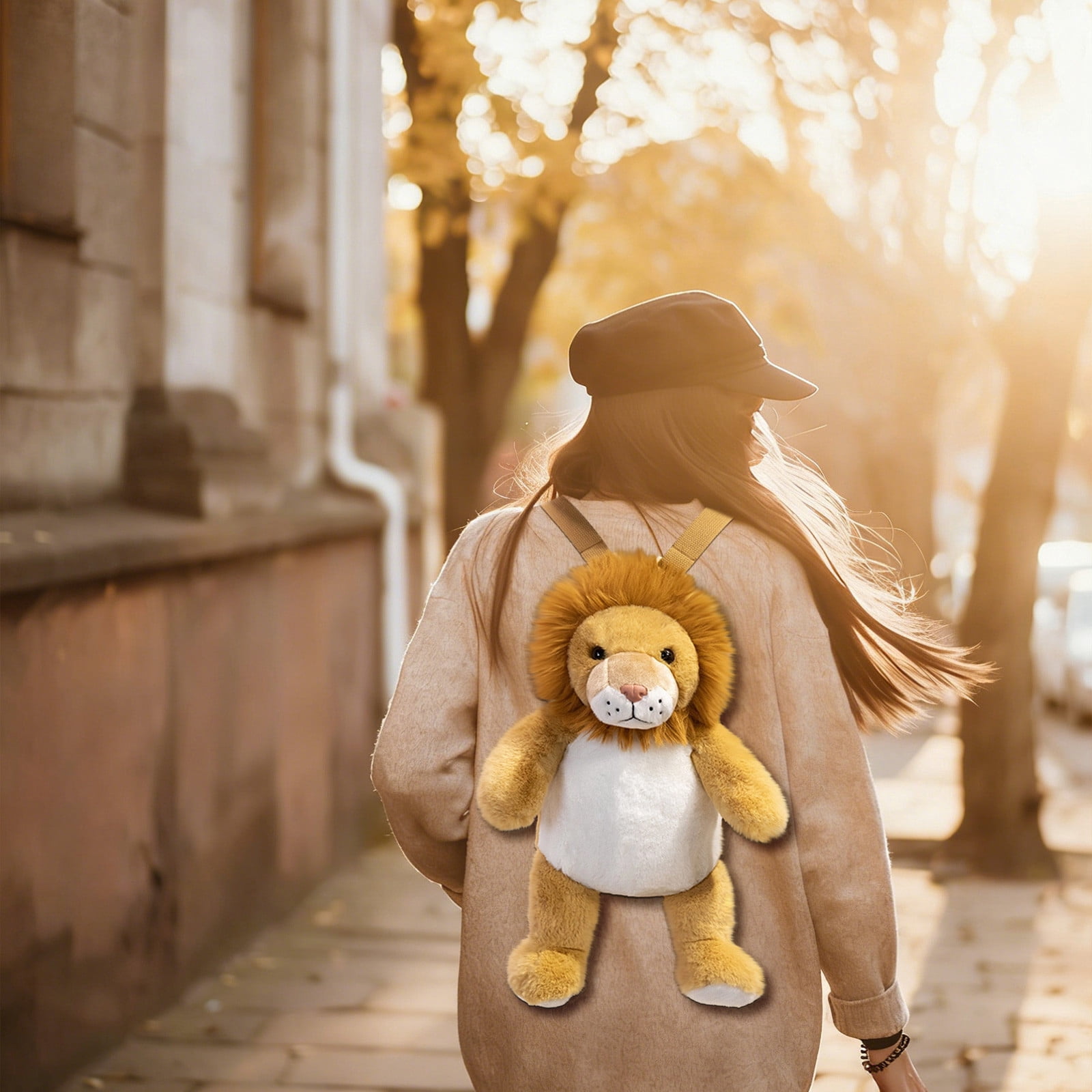 SPOORYYO Forest Animals Plushie Toy Backpack Cute Animal Shaped Stuffed Toy with Straps Adorable Rabbits for School Birthday Gift