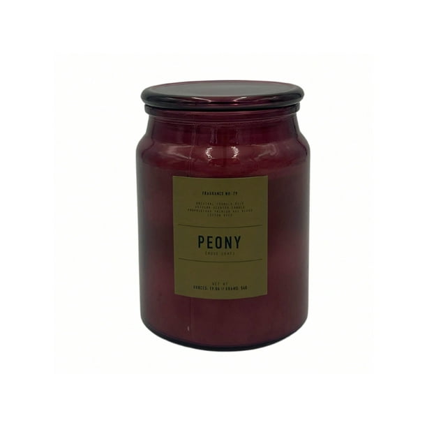 Velas Aromáticas Decorativas Premium, Peonía Flor de la Riqueza, Vela Grande 540g 19oz, Velas de Aromaterapia, Perfume de Larga Duración 110 hrs, Elegancia y Duración Extendida