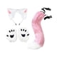 thumbnail image 5 of Conjunto de orejas y cola de gato y zorro, diadema para disfrazarse, fiesta o actuación. Rosa, 5 of 8