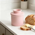 thumbnail image 2 of Ceramic Butter Crock With Lid Airtight Countertop Storage Container For Spreadable Butter Dish On Demand French Design Butter, 2 of 5