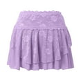 thumbnail image 5 of RUTAYY Women Lace Mini Skirts Cute Low Wasit Ruffled Half Skirt Fairy Layered Flowy Short Skirts E Girl Streetwear Solid Color Smocked Boho Pleated Skirts, 5 of 8