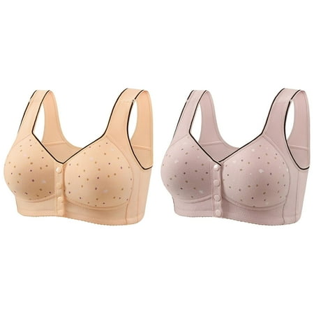 (2-Pack) Rinsvye Women s Comfortable and Woman Bra Transparent Shoulder Strap Cordless Long Lined Sports Bra Backless Spongeless with Convertible Bras Shoulder Straps